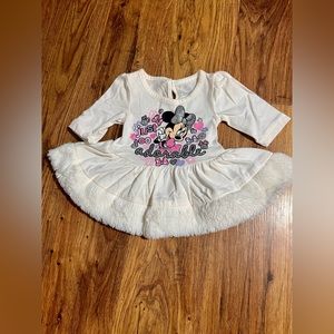 ♡ Minnie Mouse Newborn Dress w/ faux fur